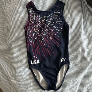 GK Girls Sovereign Sparkle Replica Gymnastics Tank Leotard Sz 7-8